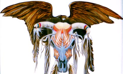 airbrush cow skull and eagle detail