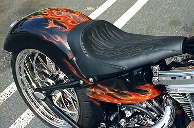 airbrushed flames on motorcycle fender