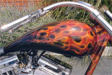 airbrushed flames on motorcycle