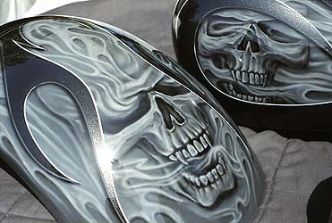 airbrush skull and flames