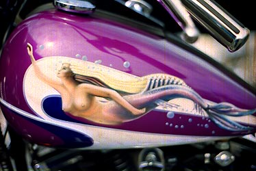 airbrush art of mermaid on tank