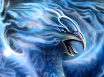 airbrush pheonix bird detail