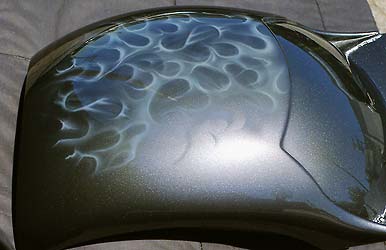 airbrush truefire flames on rear fender