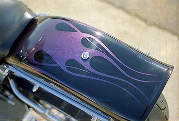 color changing ghost flames, red to blue, on rear fender