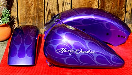 harley flames custom paint