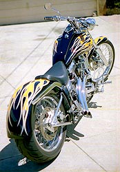 traditional flames, custom paint on Harley Davidson motorcycle