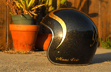 Gold Leaf gilding on Helmet