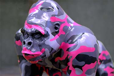 custom paint camouflage gorila sculpture