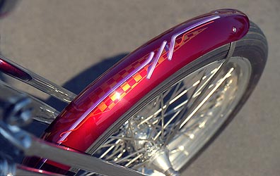 graphics on custom harley davidson chopper fender