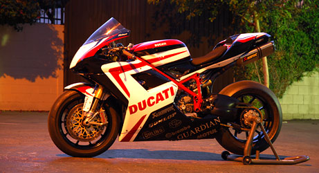 graphics on ducati race bike