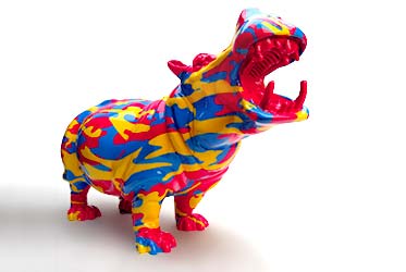 custom paint camouflage hippo