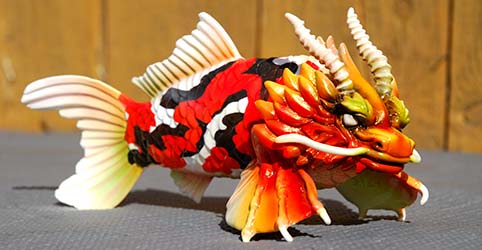 airbrush koi dragon sculpture