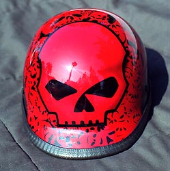 skull design on helmet