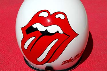 lettering and graphics Rolling Stones on helmet by ProArtPaint