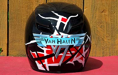 Airbrush Van Halen helmet