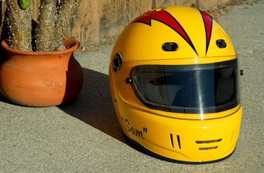 Lightning Bolt graphics on Race Helmet