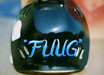 hand lettering on hockey helmet