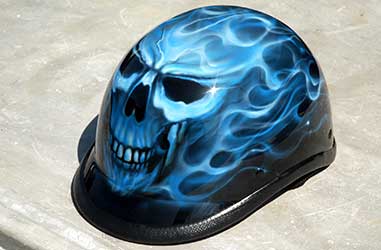 skull and trufire flames helmet