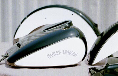 classic two-tone Harley custom paint