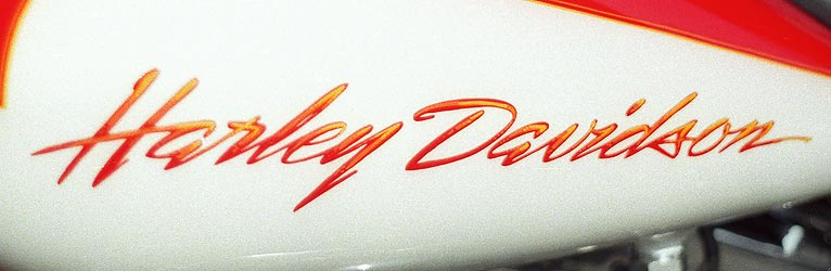 Hand lettering on motorcycle tank detail