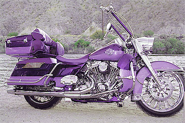 two-tone Harley Davidson motorcycle