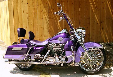 two-tone Harley Davidson bagger motorcycle